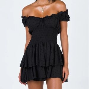 Princess Polly THE LOVE GALORE ROMPER BLACK